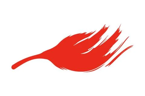 Features a red brushstroke on a clean white background, showcasing artistic m イラスト素材