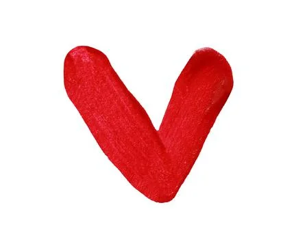 Features a simple yet striking red letter V shape isolated on white backgro.. Stock Photos