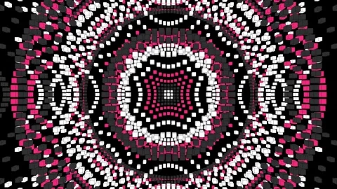 Features a vibrant geometric pattern composed of colorful squares.  Stock Footage 276349834