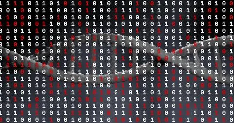 Featuring 3D double-helix strand over digital backdrop, showcasing white and red Stock Illustration