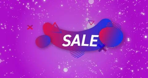 Featuring bold white SALE text floating on ribbon gradient banner in digital Stock Illustration