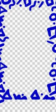 Featuring flat design blue squiggles triangles dots bordering transparent Illustrazione stock