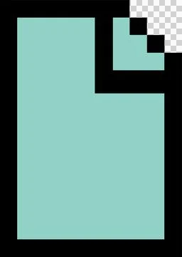 Featuring flat design: stepped mint rectangle L block and slate green square on 스톡 일러스트