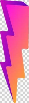 Featuring stylized lightning bolt with purple-pink-orange gradient on Stock Illustration