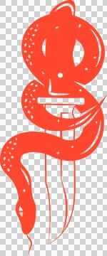 Featuring stylized red snake coiling around dagger in flat design with Stock Illustration