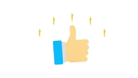 Featuring a thumbs up gesture surrounded by five animated golden stars Stock Footage 340464265