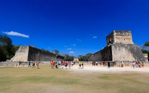 Feb 19, 2009 in Chichen Itza  Mexico: Tourists visiting the this top attracti Stock Photos