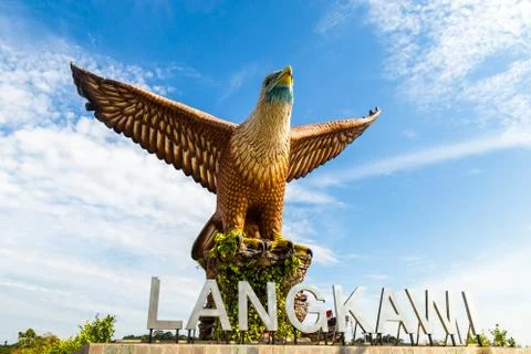 Feb 2017 - Langkawi, Malaysia - Eagle Square in Langkawi is the symbol of Lan Stock Photos