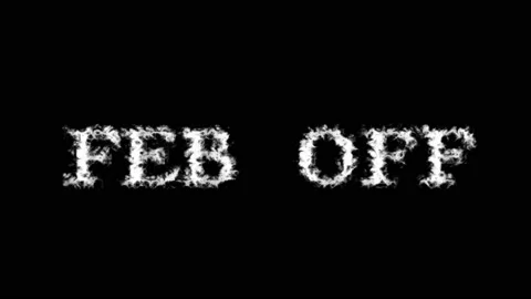 Feb Off cloud text effect black isolated background Stock Footage 138722029