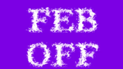 Feb Off cloud text effect violet isolated background 스톡 동영상 139637855
