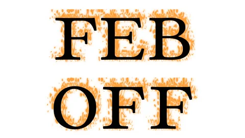 Feb Off fire text effect white isolated background Video stock 137992984