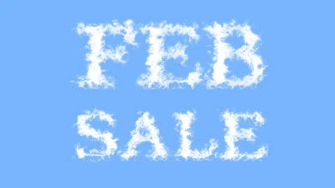 Feb Sale cloud text effect sky isolated background Stock Footage 139638353