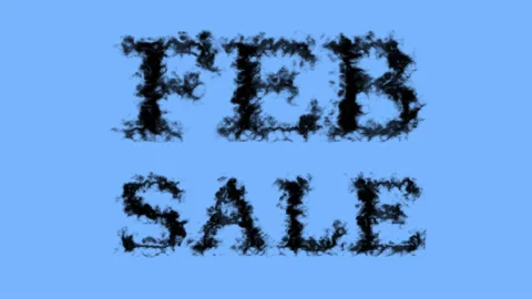 Feb Sale smoke text effect sky isolated background Stock Footage 139626046
