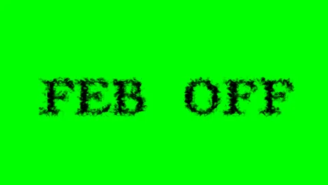 Feb Off smoke text effect green isolated background Stock Footage 138722760