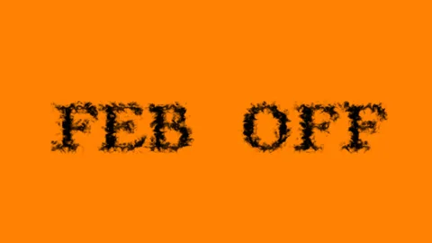 Feb Off smoke text effect orange isolated background Stock Footage 138722761