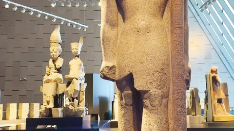 Feb12, 2026, Cairo, Egypt: Ancient Egyptian art. Egyptian statues Stock Footage 345846630