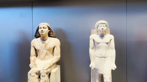 Feb12, 2026, Cairo, Egypt: Ancient Egyptian art. Egyptian statues Stock Footage 345847102