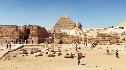 Feb12, 2026, Egypt, Cairo: The Great Sphinx guards the pyramids Stock Footage 339290850