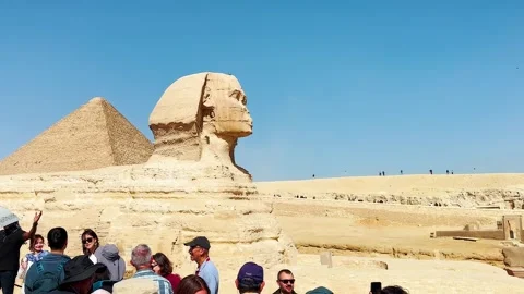 Feb12, 2026, Egypt, Cairo: The Great Sphinx guards the pyramids Stock Footage 339294133