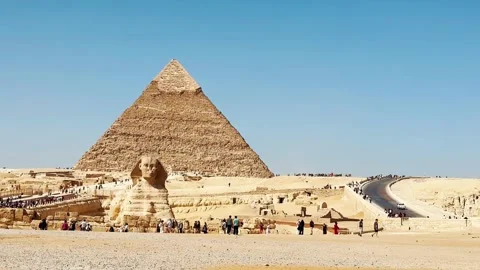 Feb12, 2026, Egypt, Cairo: The Great Sphinx guards the pyramids Stock Footage 339304625