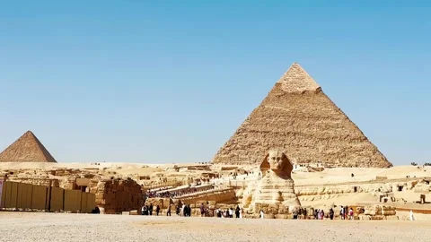 Feb12, 2026, Egypt, Cairo: The Great Sphinx guards the pyramids Stock Footage 339305645