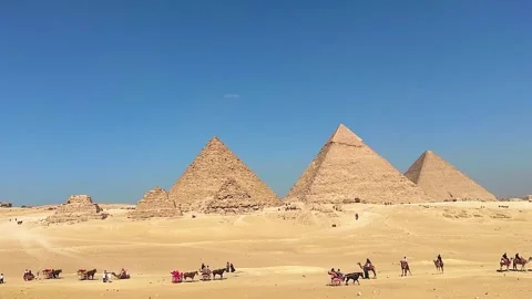 Feb12, 2026, Egypt, Cairo: Timelapse of the majestic Egyptian pyramids in Cairo Stock Footage 340232625