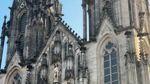 February 1 2024: Details of Gothic Art of Saint Wenceslas Cathedral in Olomouc Stock Footage 263483439