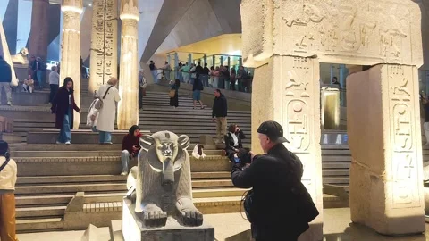 February 12, 2026, Cairo, Egypt: Grand Egyptian Museum. Stock Footage 345843336