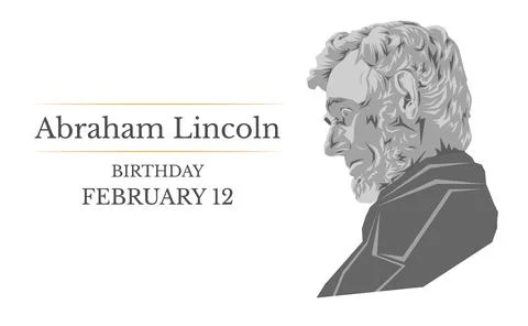 February 12 Lincoln day: A vector illustration of a portrait of the sixteenth Stock Illustration