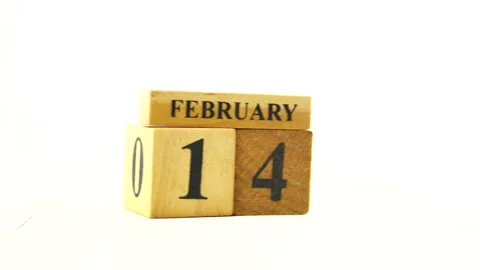 February 14 calander dolly Stock Footage 169140240