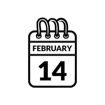 February 14 Calendar icon vector illustration. Stock Illustration