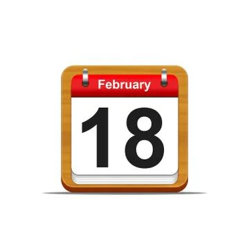 February 18. Stock Illustration