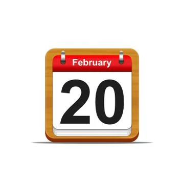 February 20. Stock Illustration