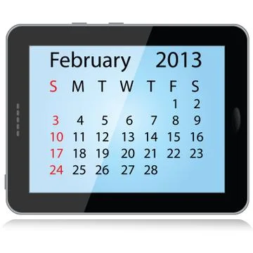 February 2013 calendar Stock Illustration