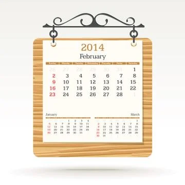 February 2014 - calendar Stock Illustration