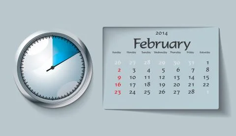 February 2014 - calendar Stock Illustration