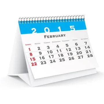 February 2015 desk calendar - vector Stock Illustration