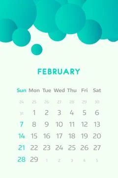 February 2016 Stock Illustration