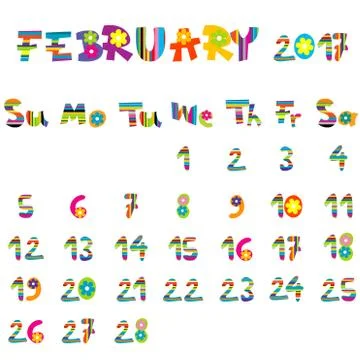 February 2017 calendar Stock Illustration