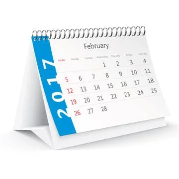 February 2017 desk calendar - vector Stock Illustration