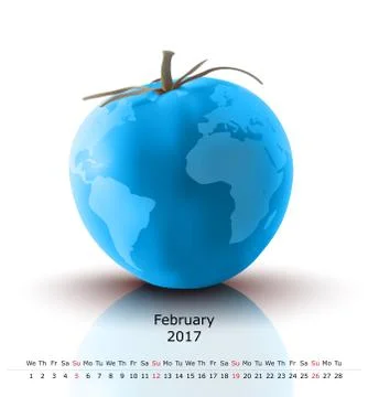 February 2017 tomato calendar Stock Illustration