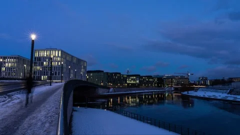 FEBRUARY 2021 Germany, Berlin Haputbahnhof (Main Station) and River Spree at Video stock 149857751