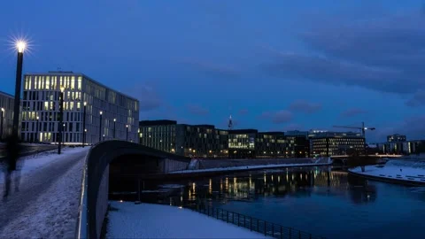 FEBRUARY 2021 Germany, Berlin Haputbahnhof (Main Station) and River Spree at Video stock 149857768