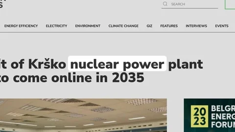 February 2023: Nuclear Power Headlines Fast Sequence Stock Footage 232700293