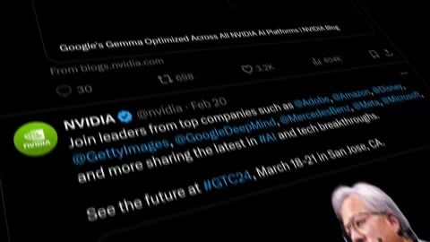 FEBRUARY 23, 2024: Scrolling Nvidia, X App, Profile Page on an iPhone Stock-Footage 265588456