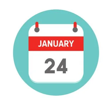 February 24. Vector flat daily calendar icon. Date and time, day, month. Holi 스톡 일러스트