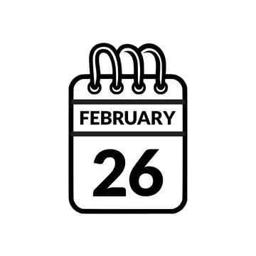 February 26 Calendar icon vector illustration. Stock Illustration