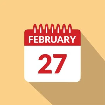 February 27 Calendar icon vector illustration. Stock Illustration
