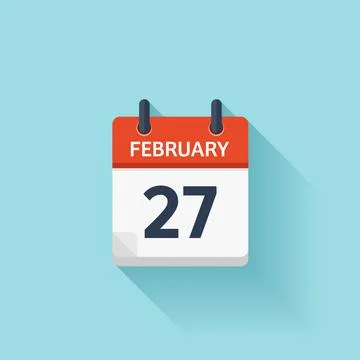 February 27. Vector flat daily calendar icon. Date and time, day, month. Holiday Illustrazione stock