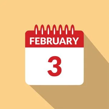 February 3 Calendar icon vector illustration. Illustrazione stock